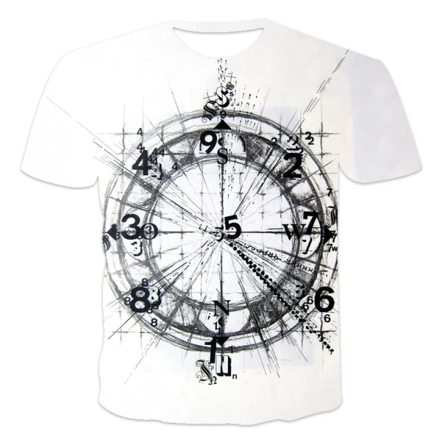 Men 3D Tees New Men's Summer 3D Printed Compass T-Shirt Hip-Hop Style Large Size T-Shirt Cross Style Short Sleeve Clothing - Image 2