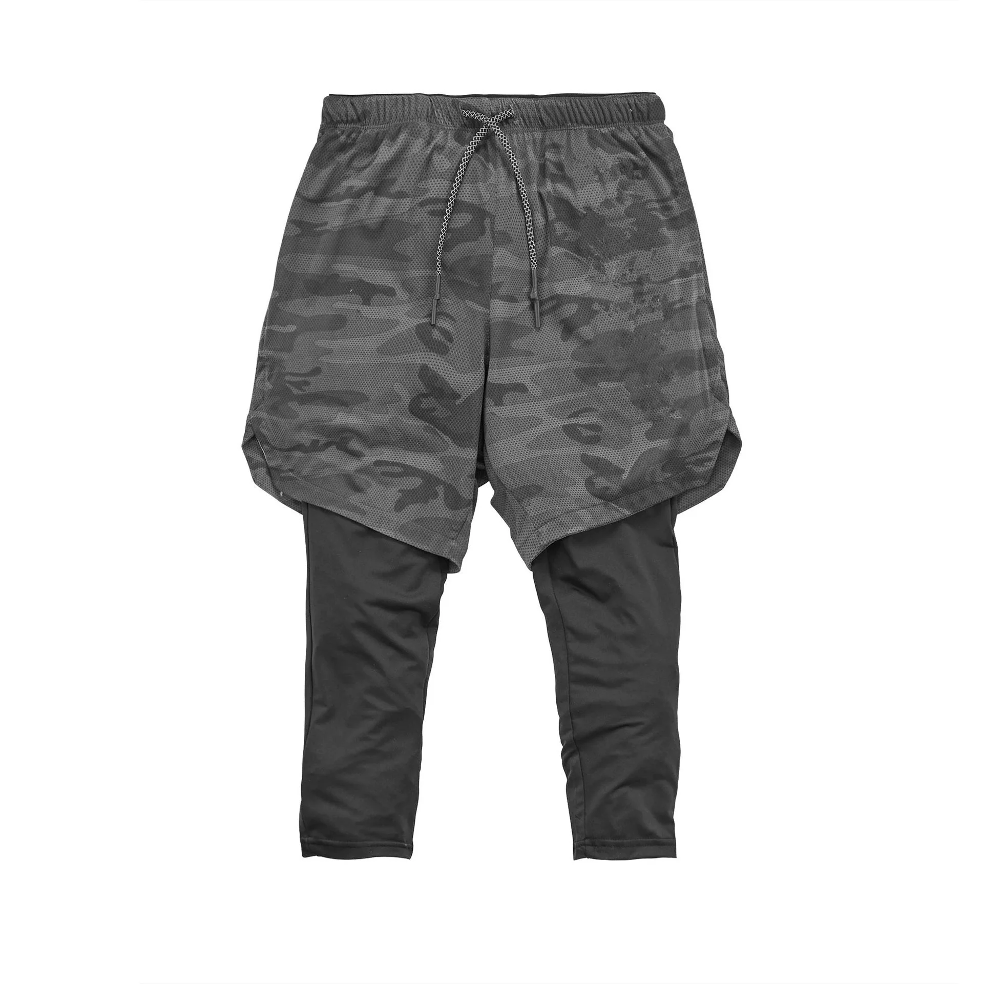 Men's Sports Fitness Double Shorts + Pants Capris - Image 3