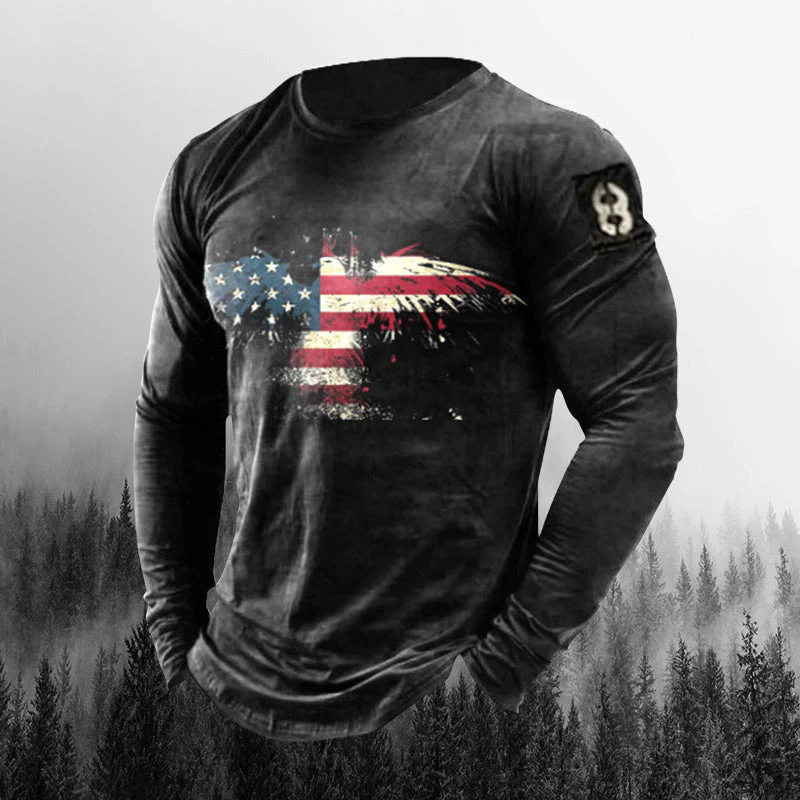 Patriot Eagle Men'S Outdoor Henry Neck Organic Long Sleeve - Image 2