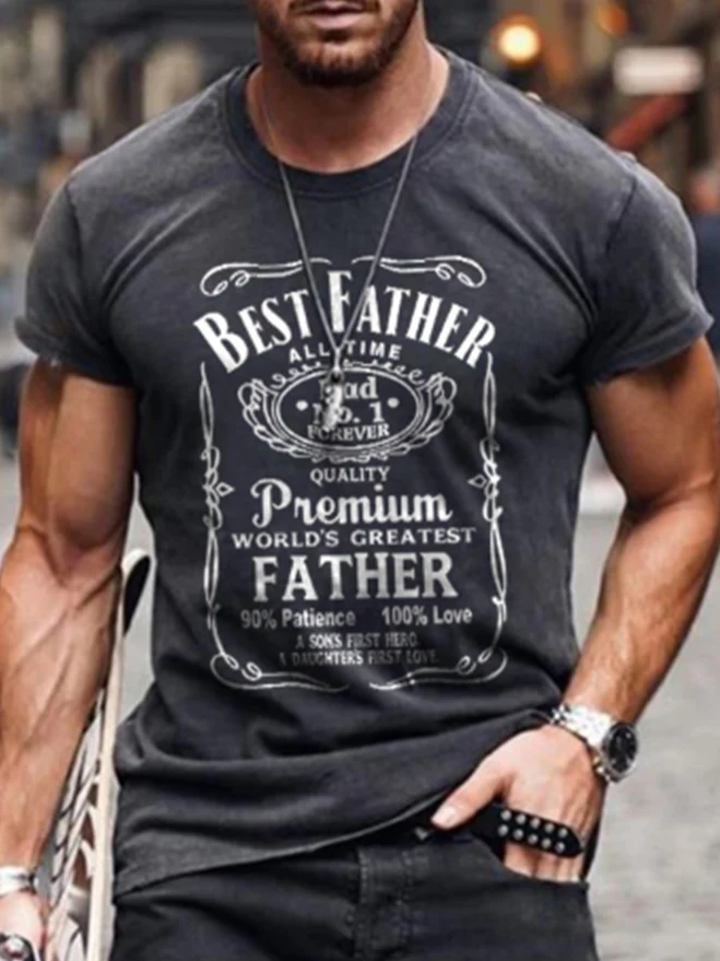 Men's Round Neck Short Sleeve Printed Tops - Image 2
