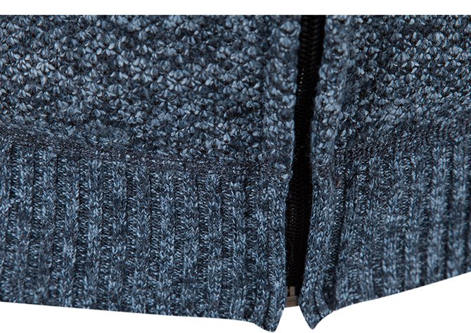 Stand Collar Long Sleeve Cotton Sweater - Image 10
