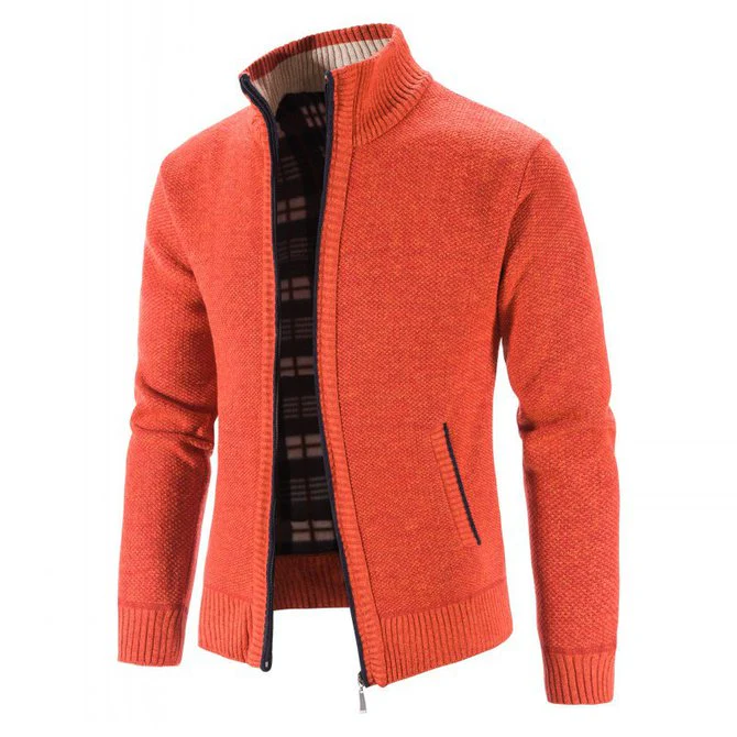 Stand Collar Long Sleeve Cotton Sweater - Image 7