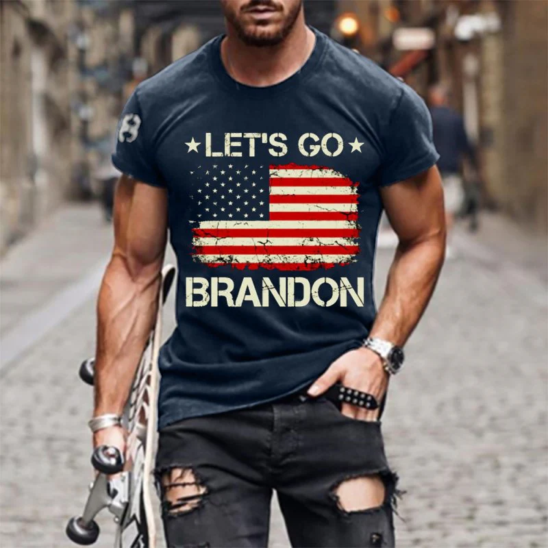 Let's Go Brandon Travel Men's Outdoor Coton T Shirt - Image 2