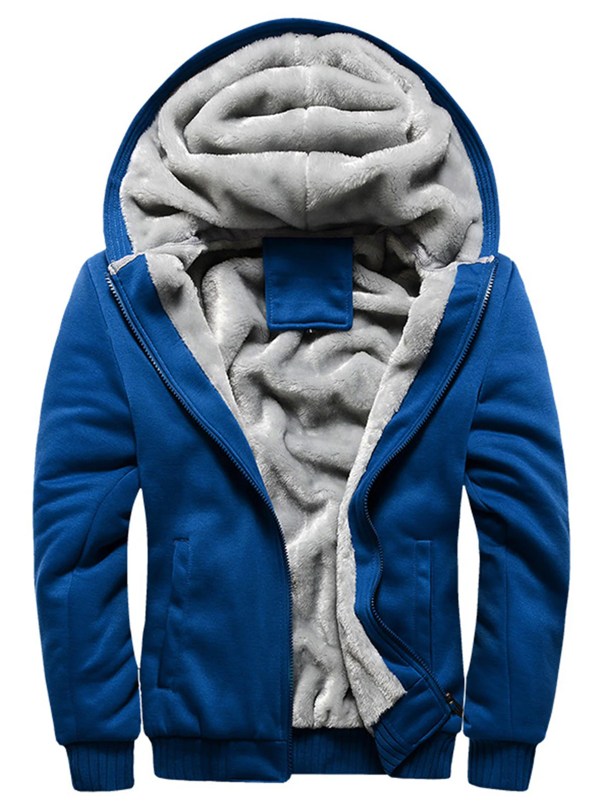 Man Casual Fleeced Hoodie Coats - Image 4