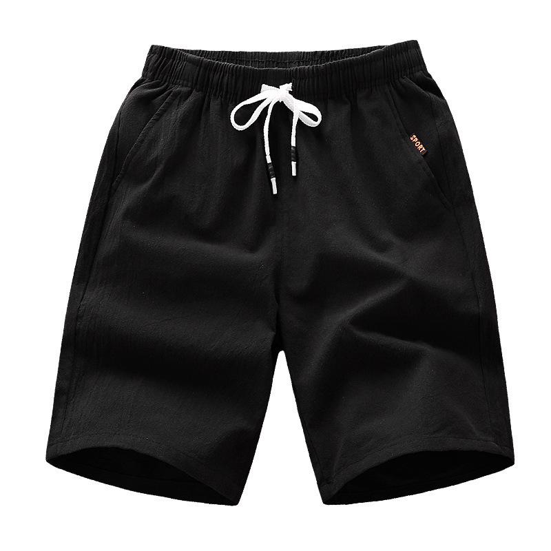 Men's Summer Wild Loose Casual Cotton And Linen Beach Shorts - Image 3
