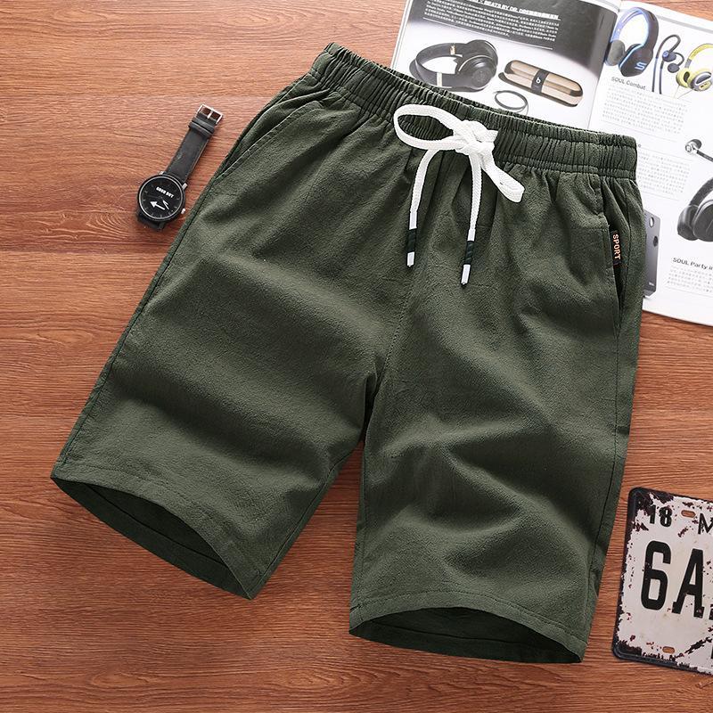 Men's Summer Wild Loose Casual Cotton And Linen Beach Shorts - Image 5