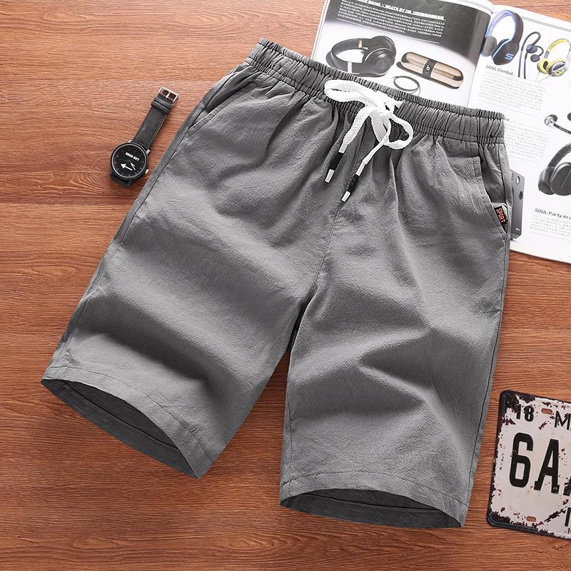 Men's Summer Wild Loose Casual Cotton And Linen Beach Shorts - Image 6