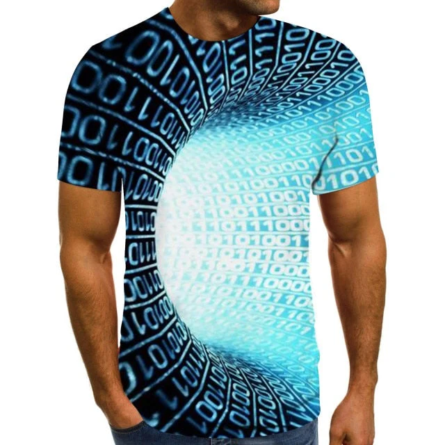 Men 3D Printed T-Shirt Short Sleeve Slim Tops Spring Summer Fashion Casual Male Round Neck Top Tee Streetwear - Image 4
