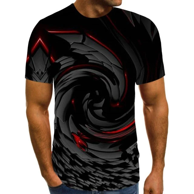 Men 3D Printed T-Shirt Short Sleeve Slim Tops Spring Summer Fashion Casual Male Round Neck Top Tee Streetwear - Image 5