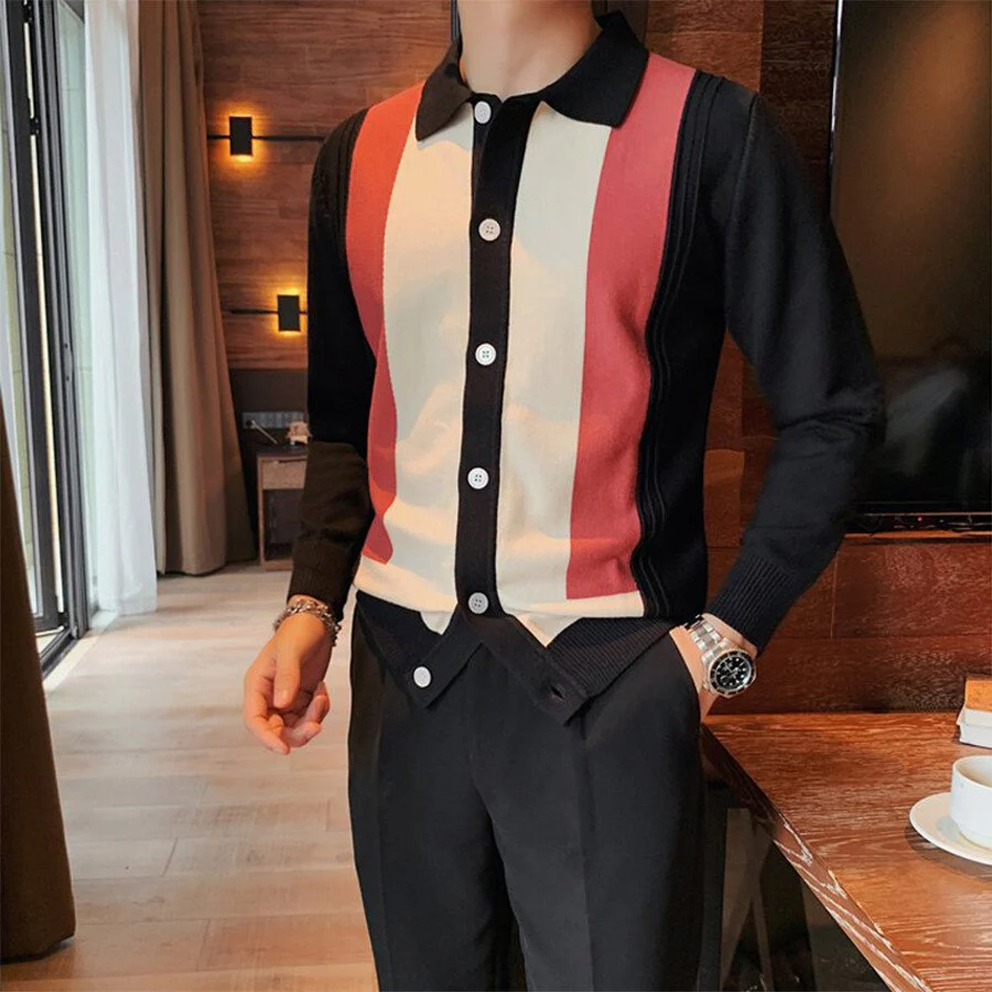 Men's Casual Knitted Cardigan Top - Image 2