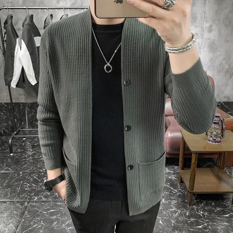 Men's Casual Knitted Cardigan Top