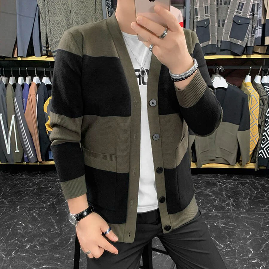 Men's Casual Knitted Cardigan Top - Image 3