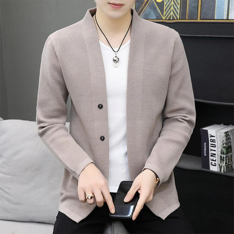 Men's Casual Knitted Cardigan Top - Image 2