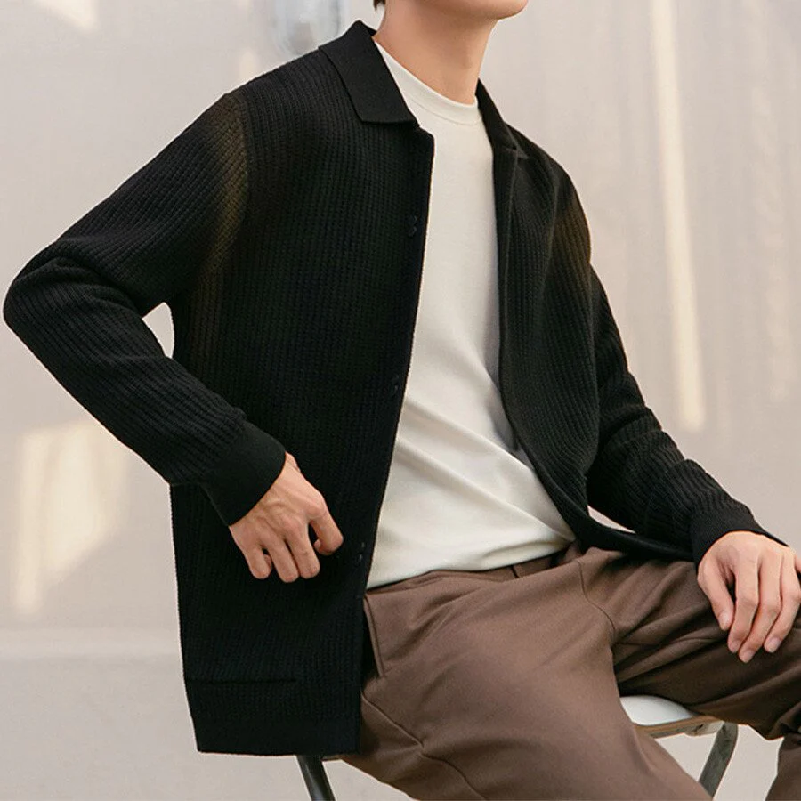 Men's Casual Knitted Cardigan Top - Image 4