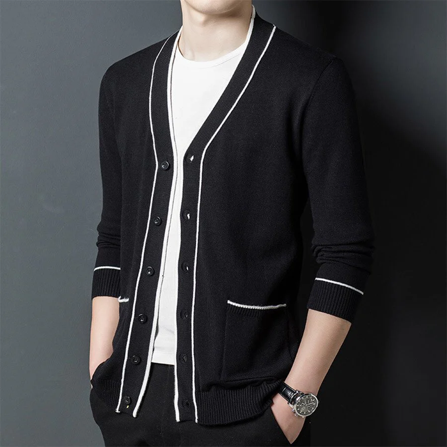 Men's Casual Knitted Cardigan Top - Image 3