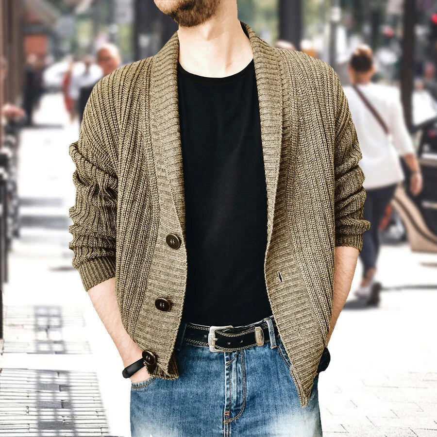 Men's Casual Long-Sleeved Sweater Coat