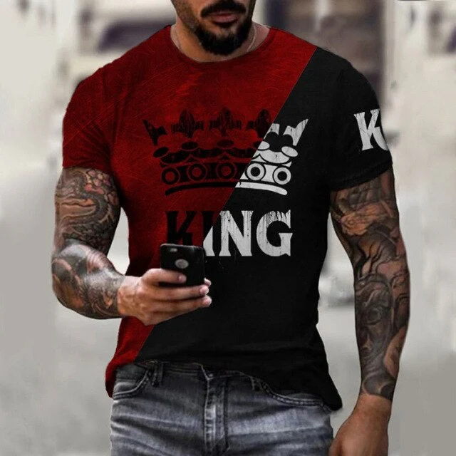 Men 3D Tees Casual Round Neck Short Sleeve  Playing Cards Printing - Image 22