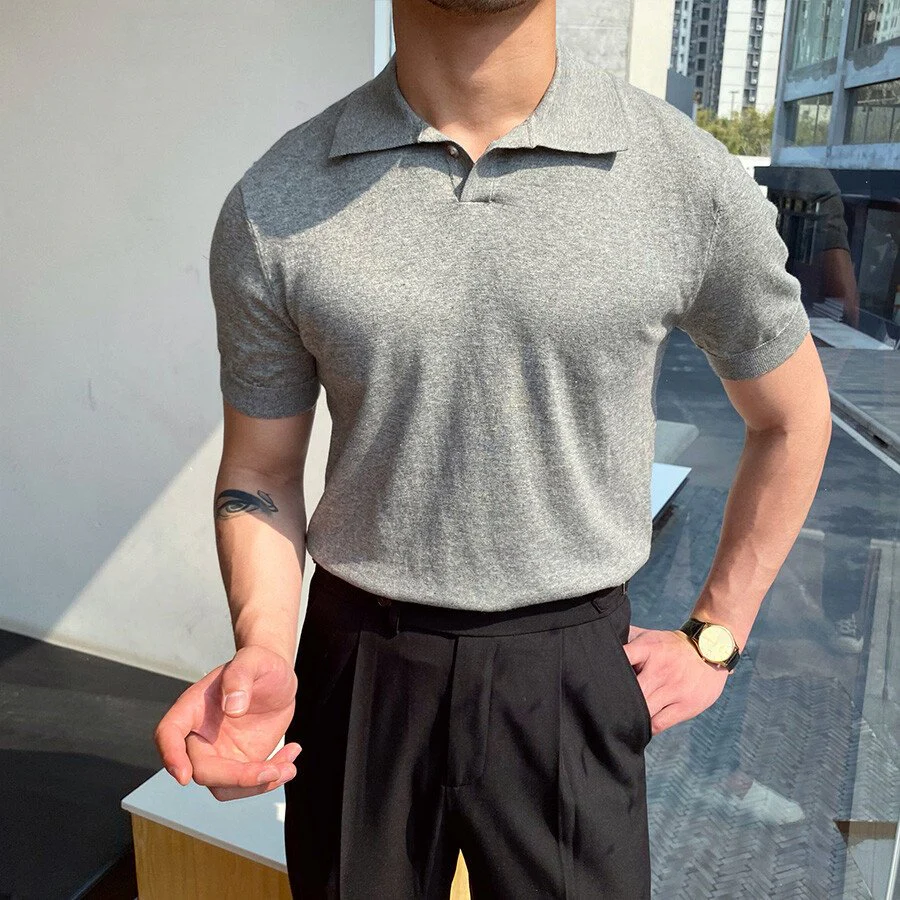 Men's Casual Short Sleeve Knit T-Shirt - Image 3