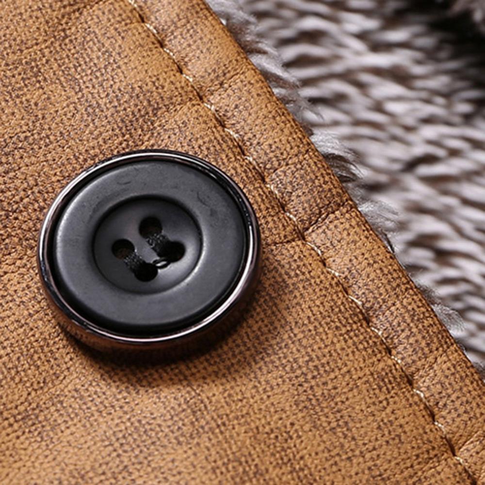 Men's Epaulet Design Stand Collar Single Breasted Coat - Image 7