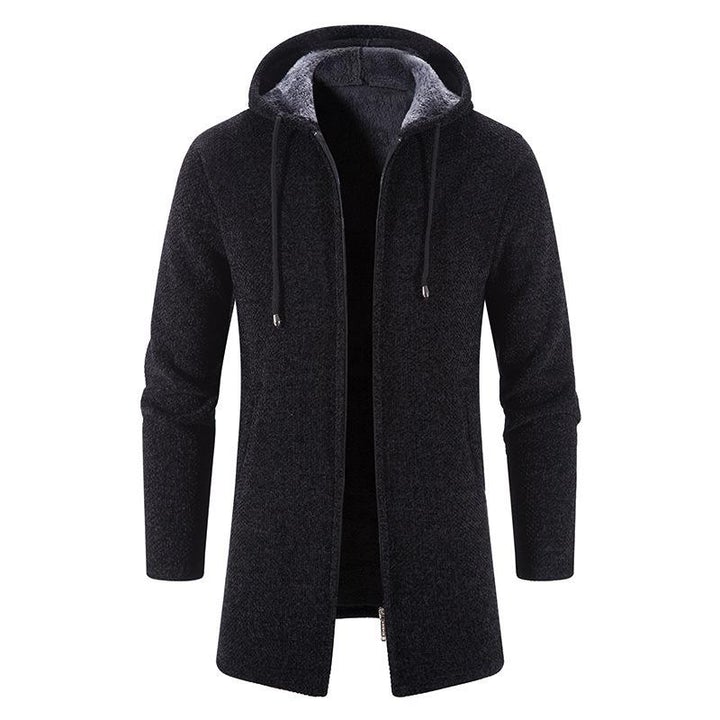 Mens Hooded Cardigan Midi Coat - Image 11