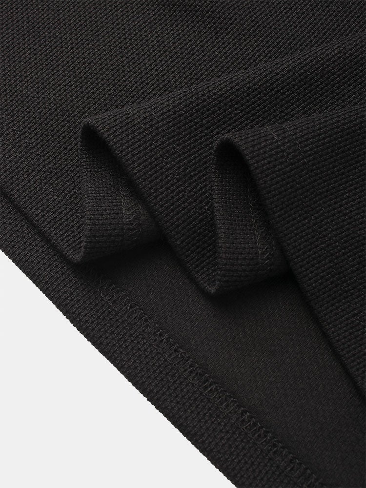 Mens Letter Tricolor Knitted Stitching Short Sleeve Pocket Two Piece Outfits SKUI11384 - Image 6