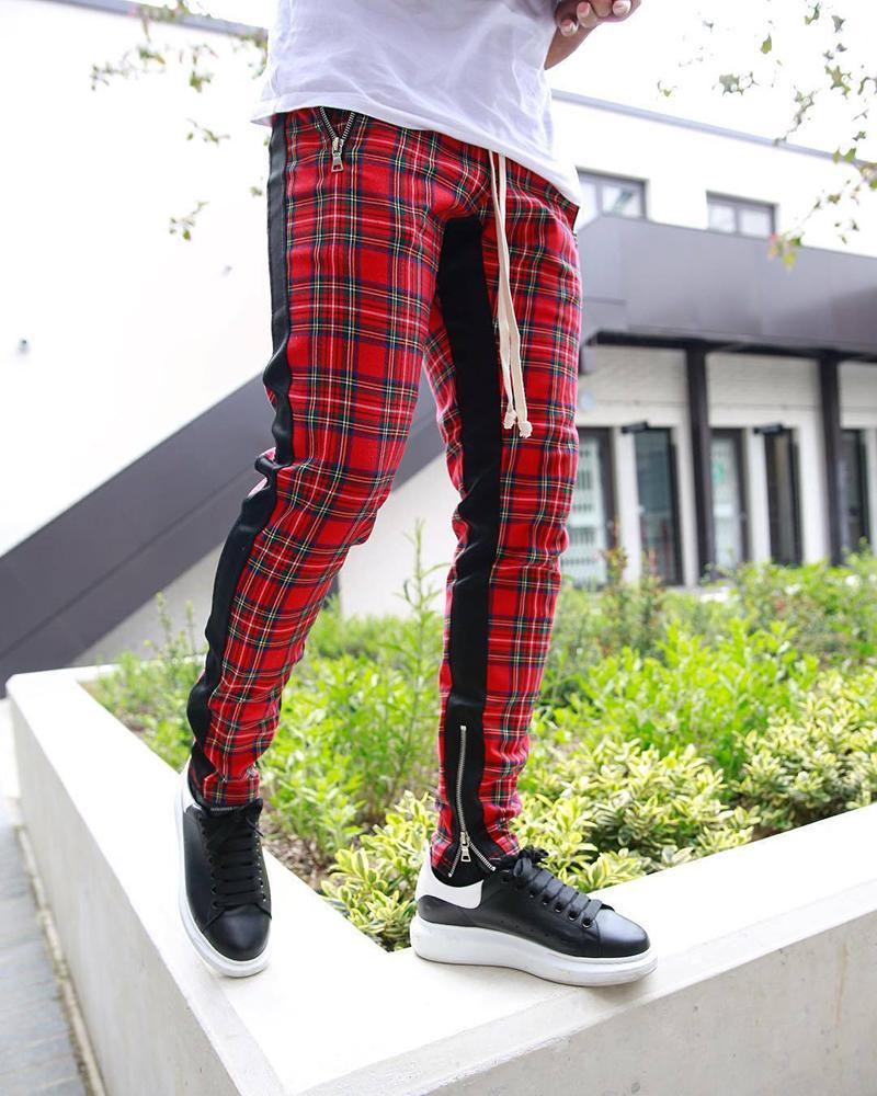 Men's Plaid Sports Pants - Image 2