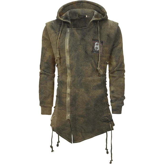 Men's retro print outdoor hoodie sweatshirt - Image 2