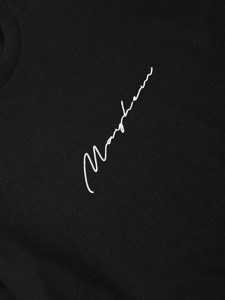 Mens Side Stripe Script Embroidered Sweatshirt Casual Cuffed Two Pieces Outfits - Image 6
