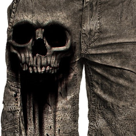 Mens Skull Printed Casual Tactical Shorts - Image 3