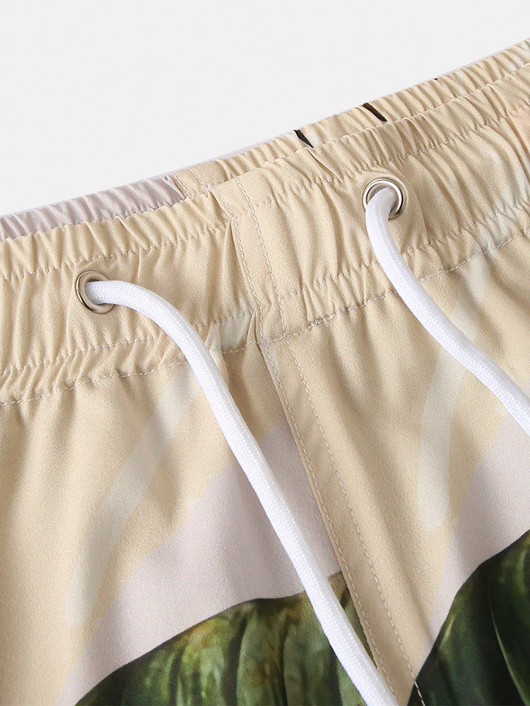 Mens Tropical Floral & Leaf Print Casual Light Designer Loungewear - Image 9