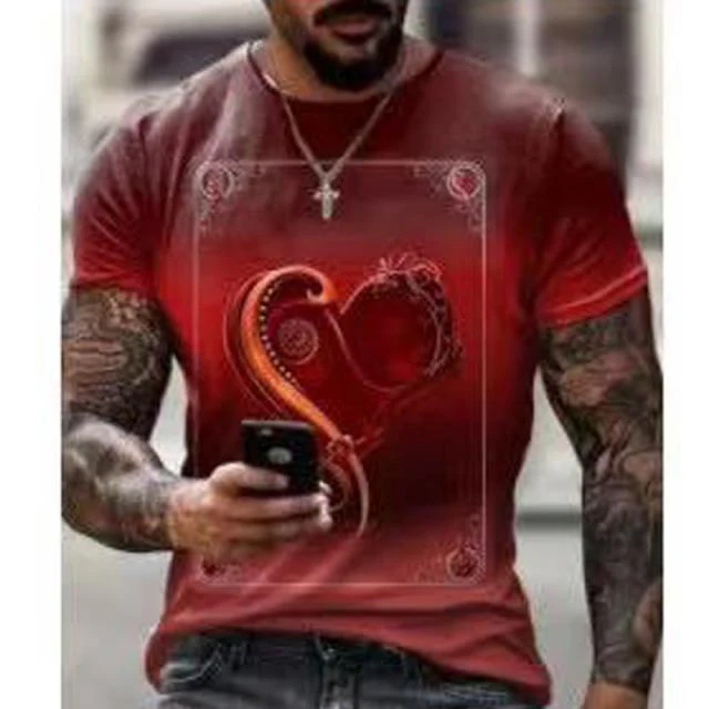New Oversize Men T Shirt Mosaic Print Men Tops Short Sleeve Casual Loose Clothing - Image 11