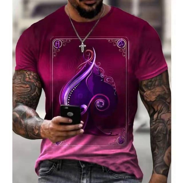 New Oversize Men T Shirt Mosaic Print Men Tops Short Sleeve Casual Loose Clothing - Image 5