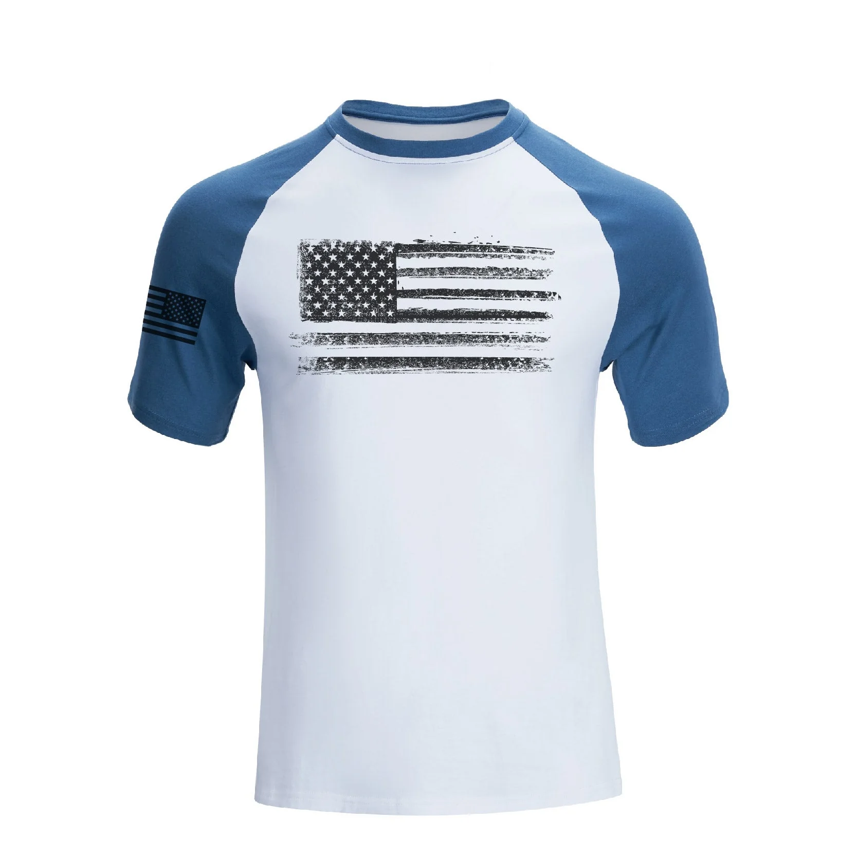 Men's Patriotic American Flag Raglan Sleeve Short-sleeve T-shirts - Image 3