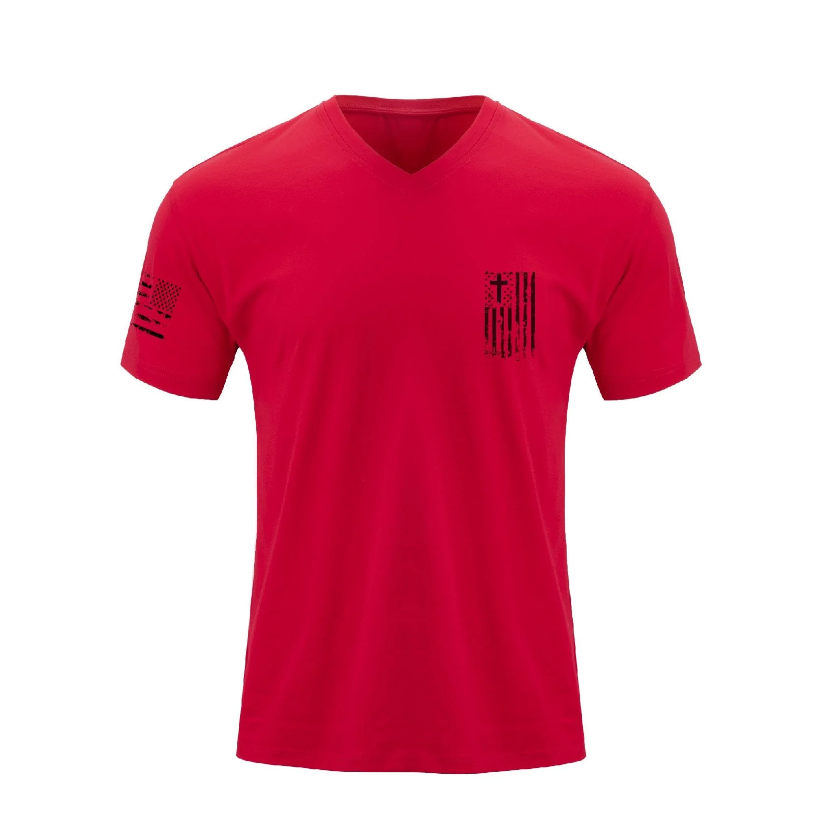 Men's Faith American Flag Graphic Waterproof V-neck Short-sleeve T-shirts Quick-dry Breathable - Image 7