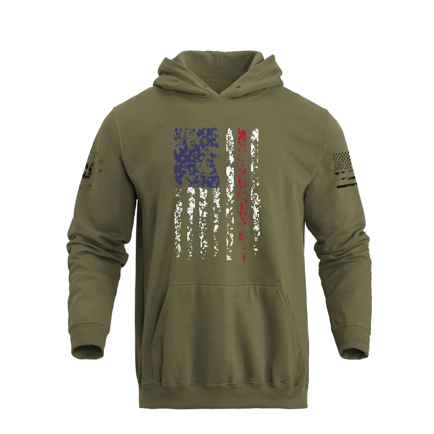 Men's 100% Cotton Patriotic American Flag Graphic Hoodie - Image 3