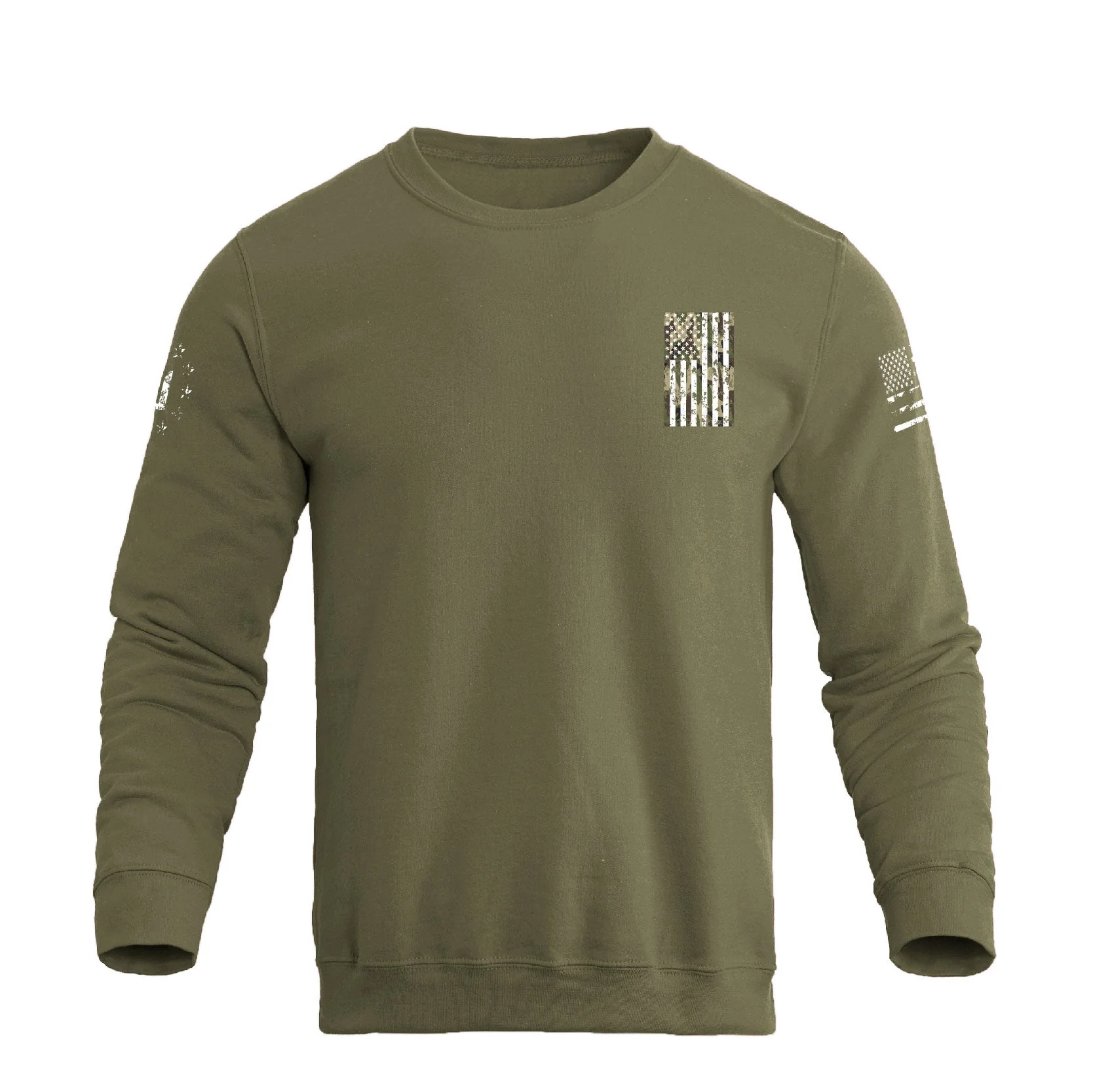 Men's 100% Cotton Patriotic American Flag Camouflage Cross Graphic Midweight Sweatshirts - Image 10