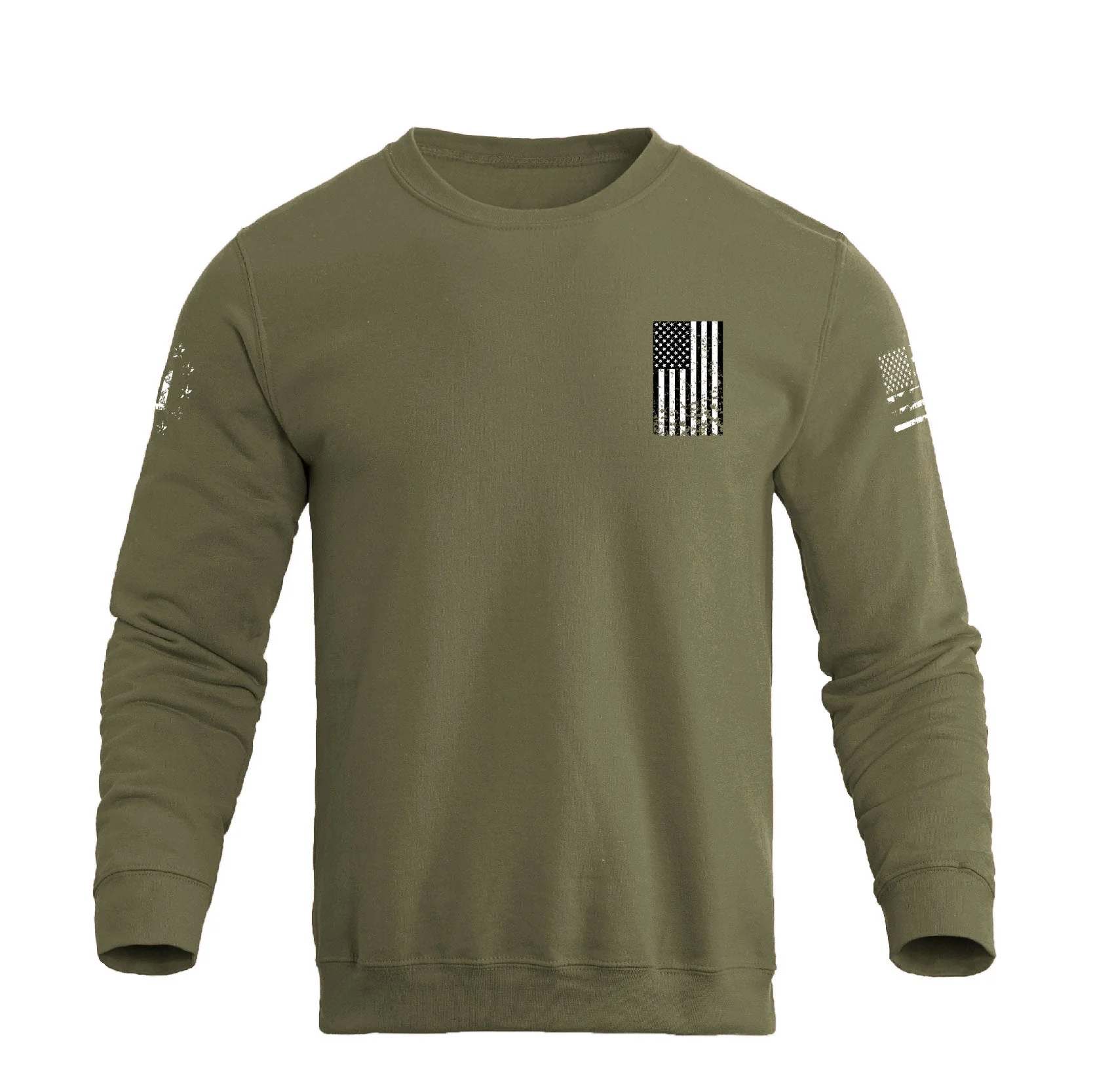 Men's 100% Cotton Patriotic American Flag  Cross Graphic Midweight Sweatshirts - Image 2