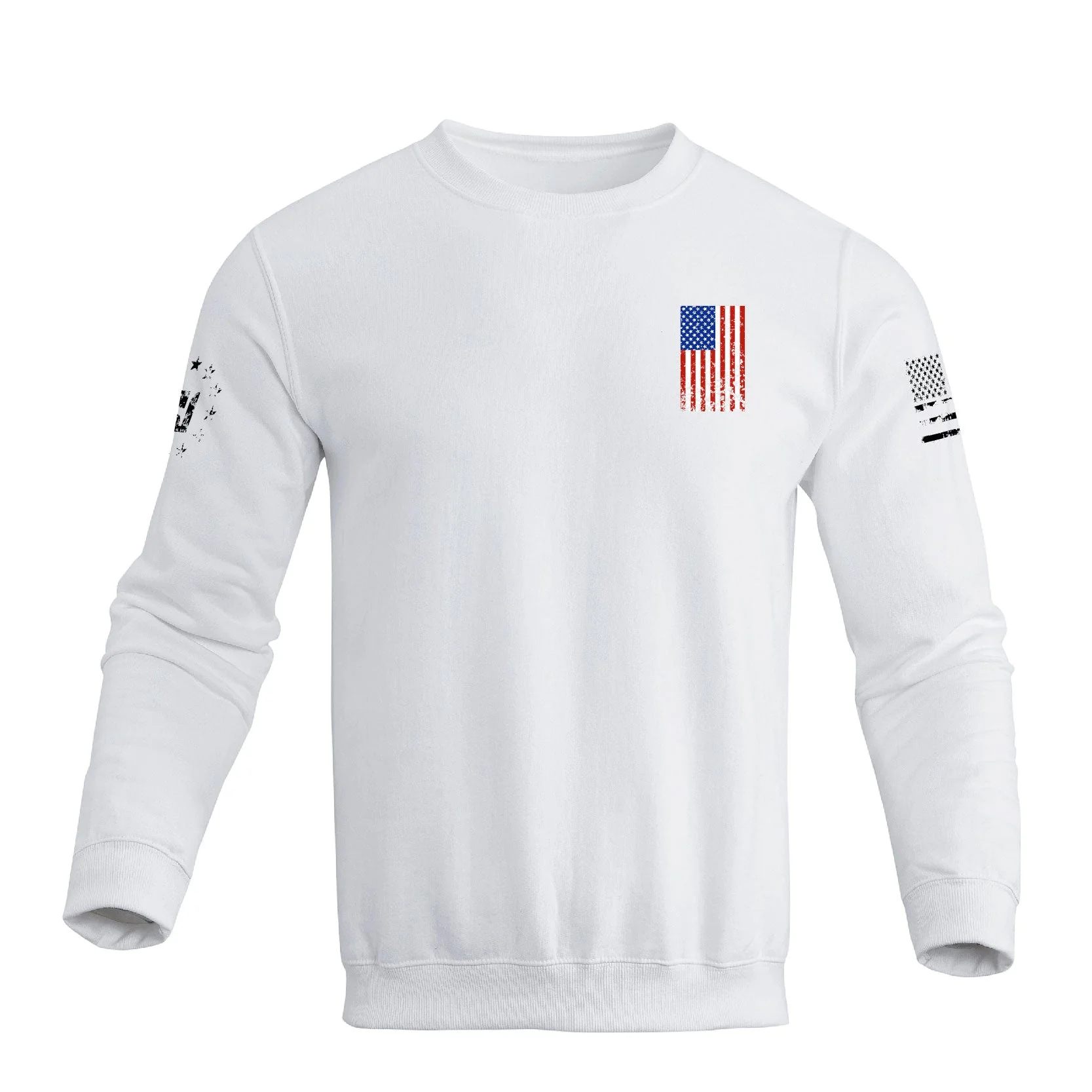 Men's 100% Cotton Patriotic American Flag Cross Graphic Midweight Sweatshirts - Image 10