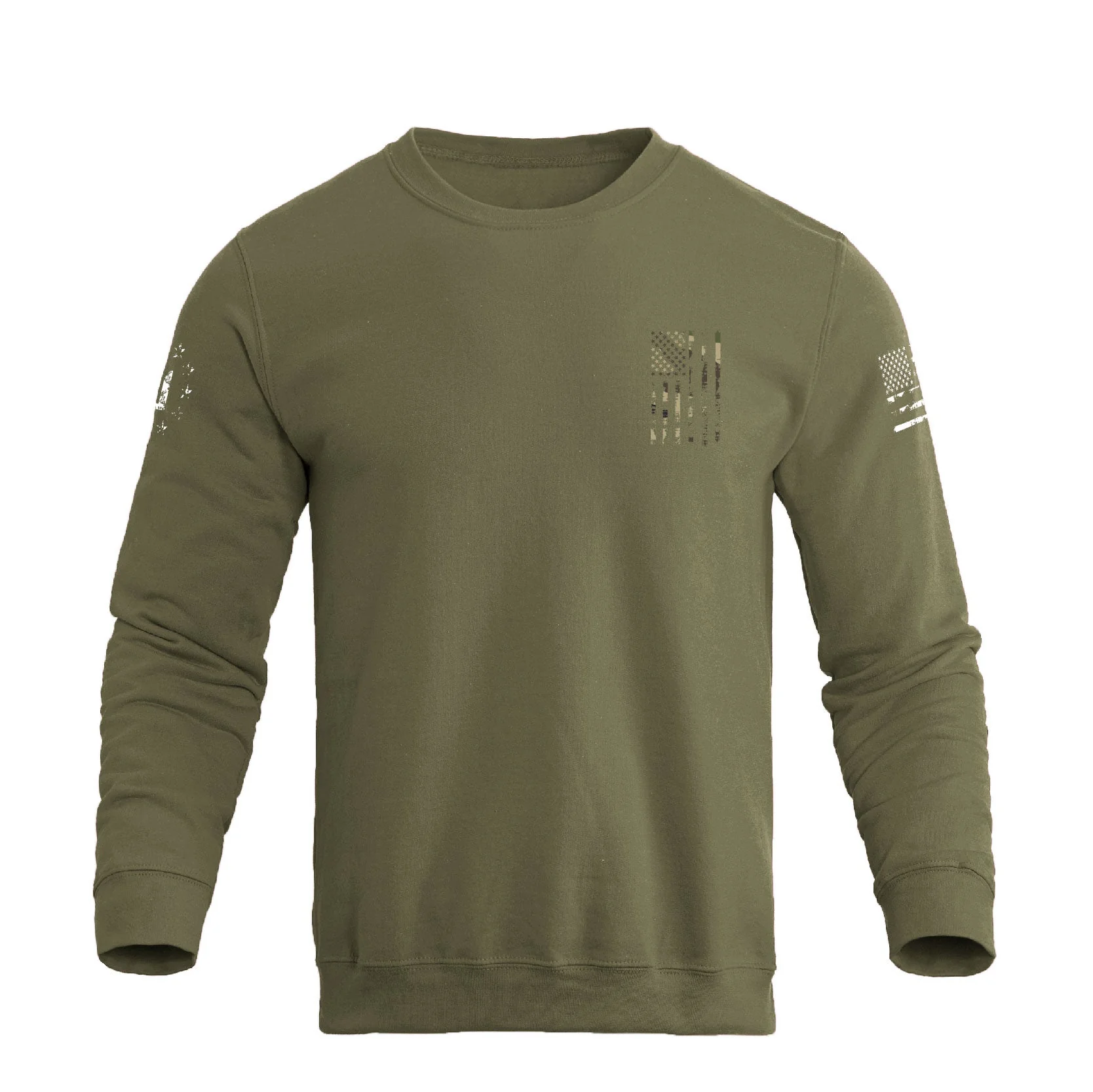 Men's 100% Cotton Patriotic American Flag Camouflage Cross Graphic Midweight Sweatshirts - Image 8