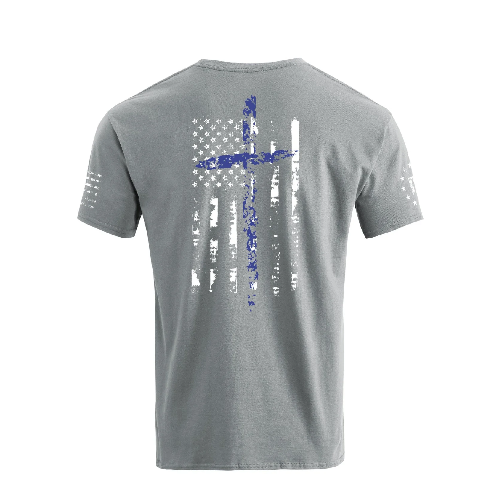 Men's 100% Cotton Patriotic American Flag with Cross Graphic T-shirts - Image 8