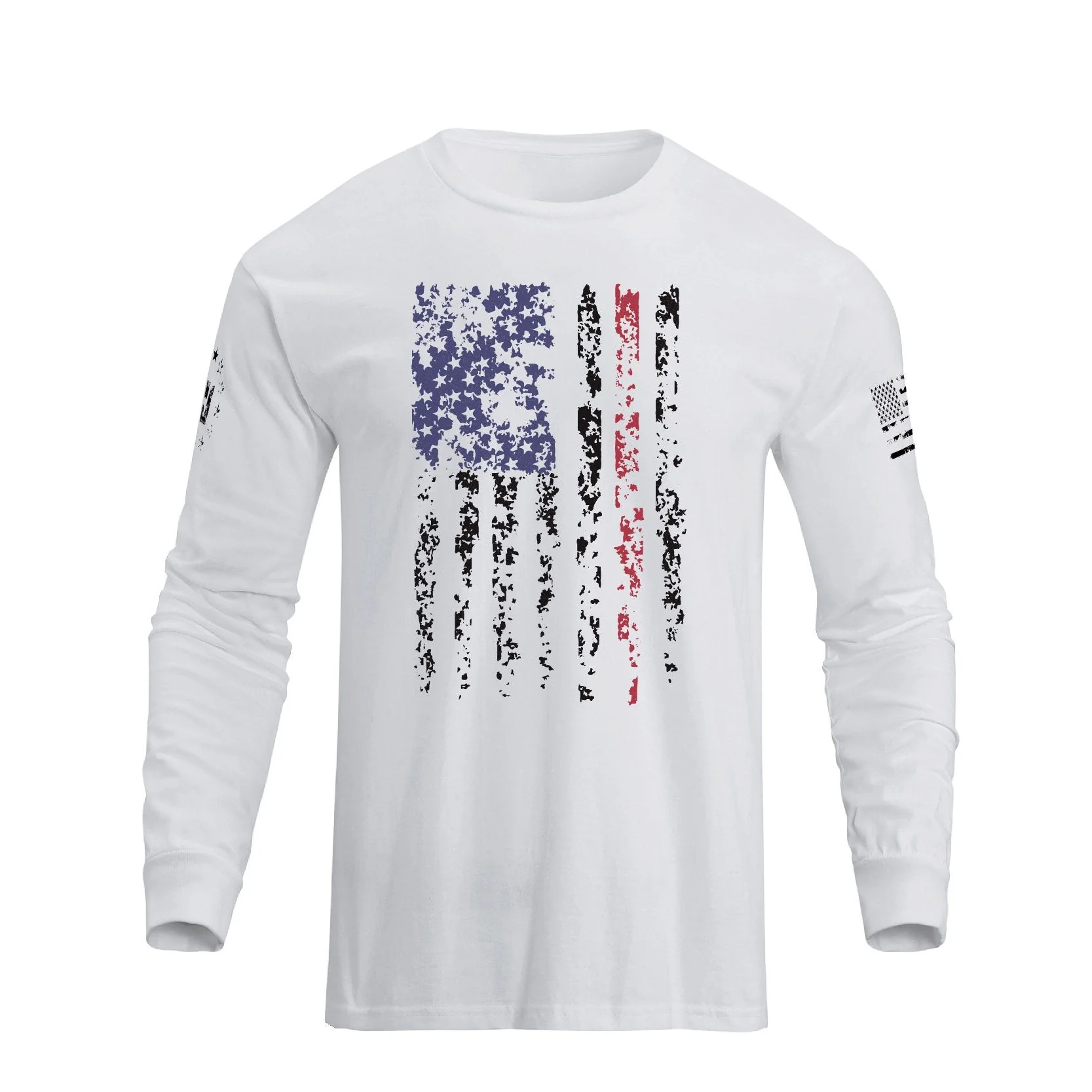 Men's American Flag Shield Graphic Long Sleeve T-Shirt