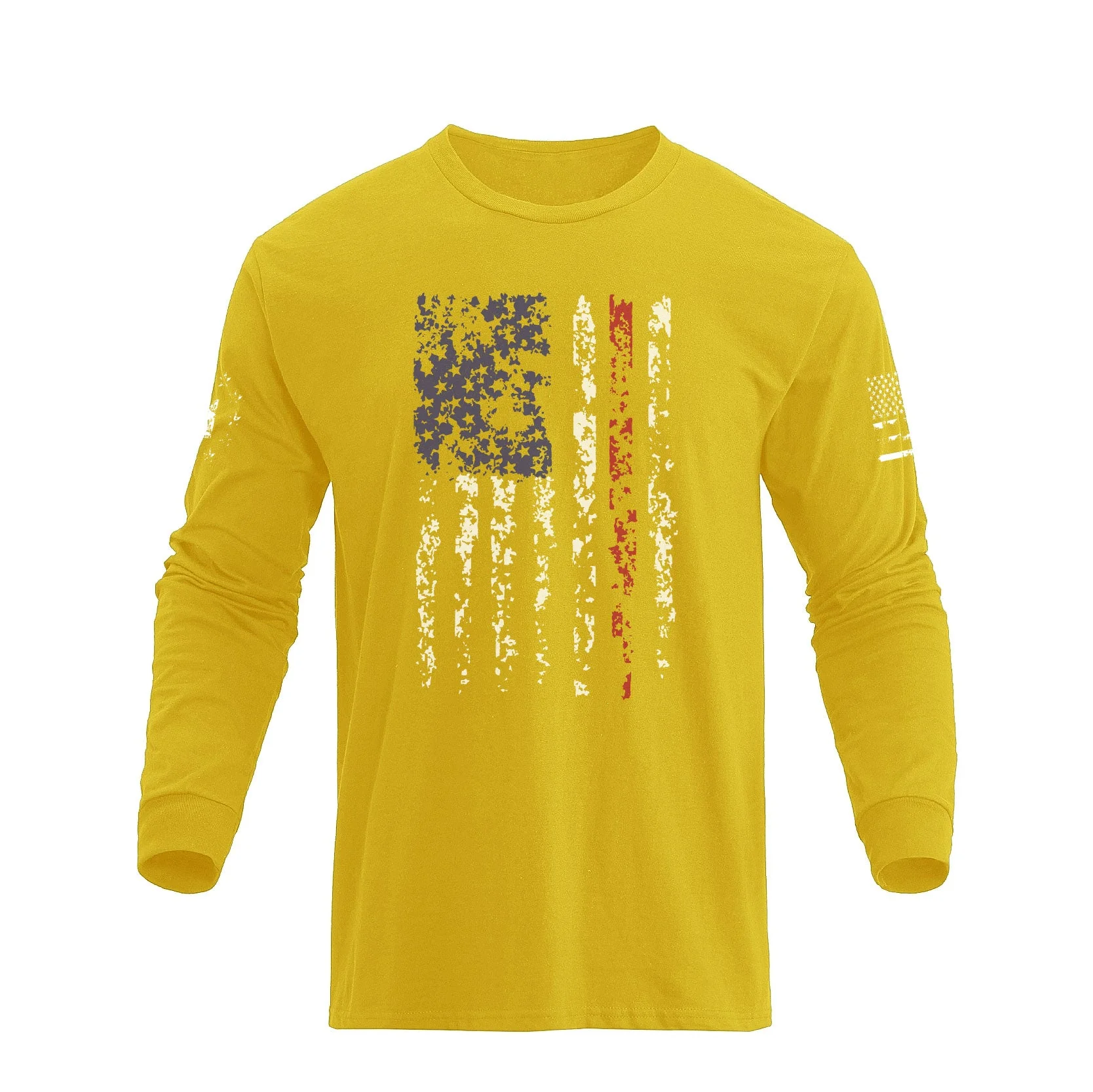 Men's American Flag Shield Graphic Long Sleeve T-Shirt - Image 18