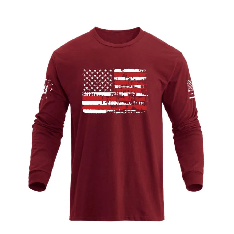 Men's American Flag Graphic Long Sleeve T-Shirt - Image 23