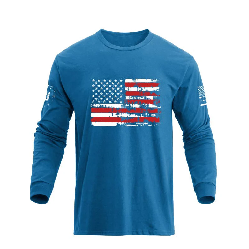 Men's American Flag Graphic Long Sleeve T-Shirt - Image 24