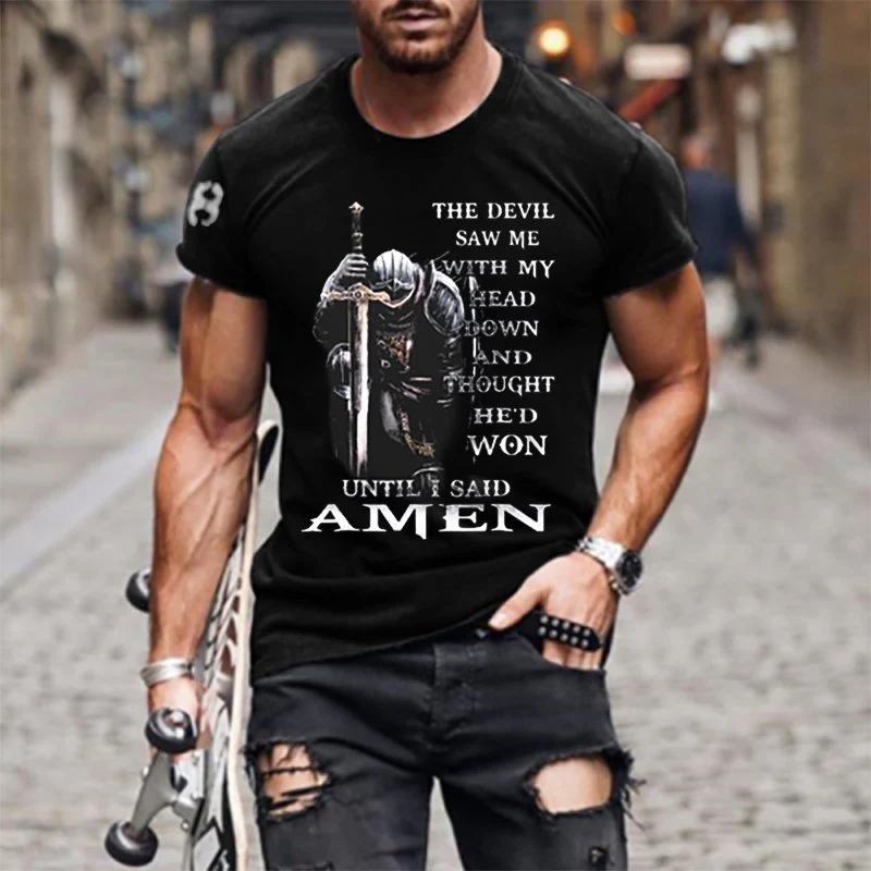 The Devil Saw Me With My Head Down And Thought He'd Won Men's T-shirt - Image 2
