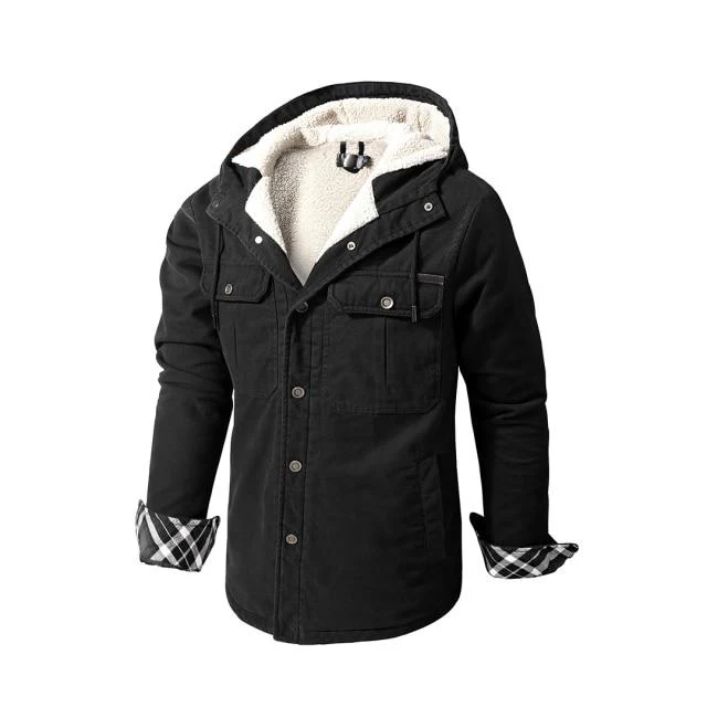 Thick Single Breasted Hoodie Jacket - Image 3