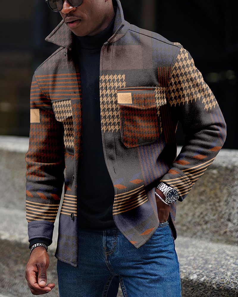 LONG-SLEEVED CASUAL WOOLEN MEN'S JACKET - Image 2